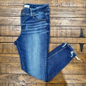 BKE Buckle Gabby Curvy High Rise Distressed Ankle Skinny Stretch Jean 30x27